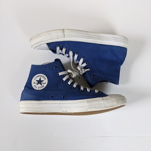 Converse Chuck Taylor ll Blue High Top Sneakers - Picture 9 of 10